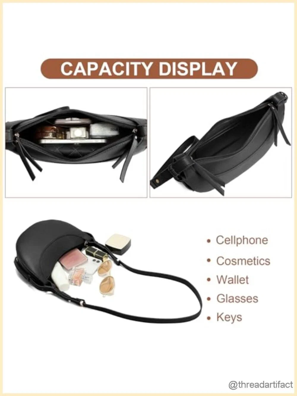 Grain Faux Leather Adjustable Saddle Crossbody Bag for Women